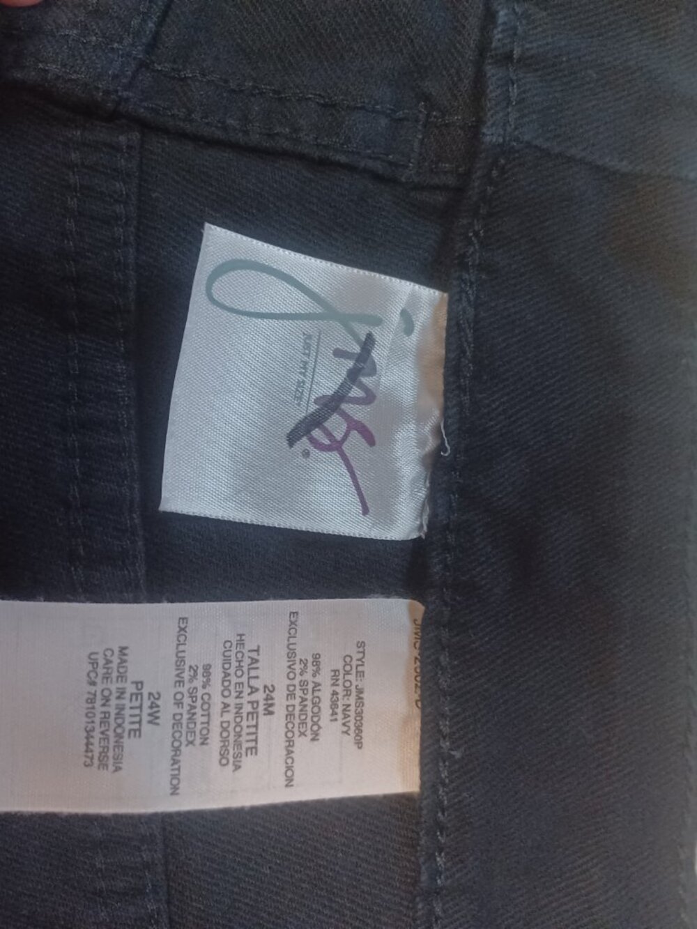 JMS Women's Jeans SZ 24 Navy - Picture 4 of 5